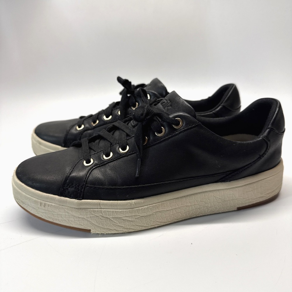 Kizik‎ Vegas Shoes Women 8.5 Men 7 Black Gold Unisex Leather Low Top
